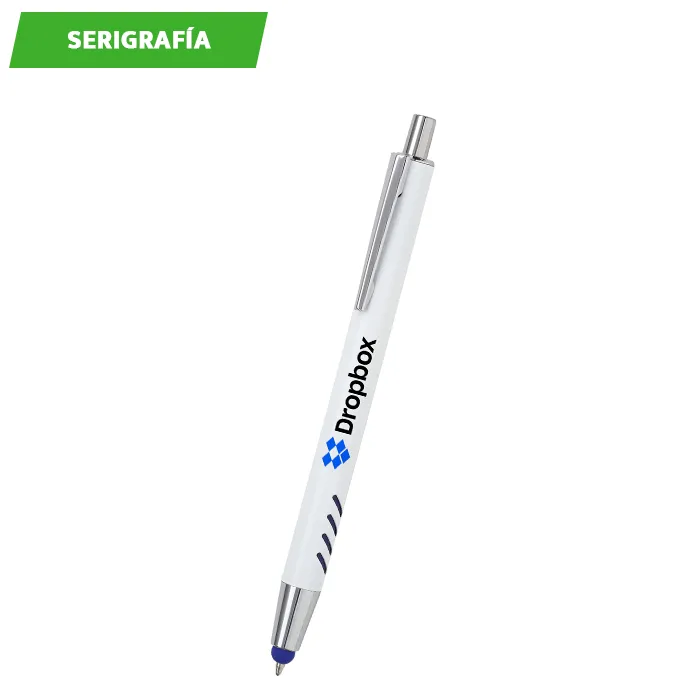 Bolígrafo de aluminio blanco Forli. 4